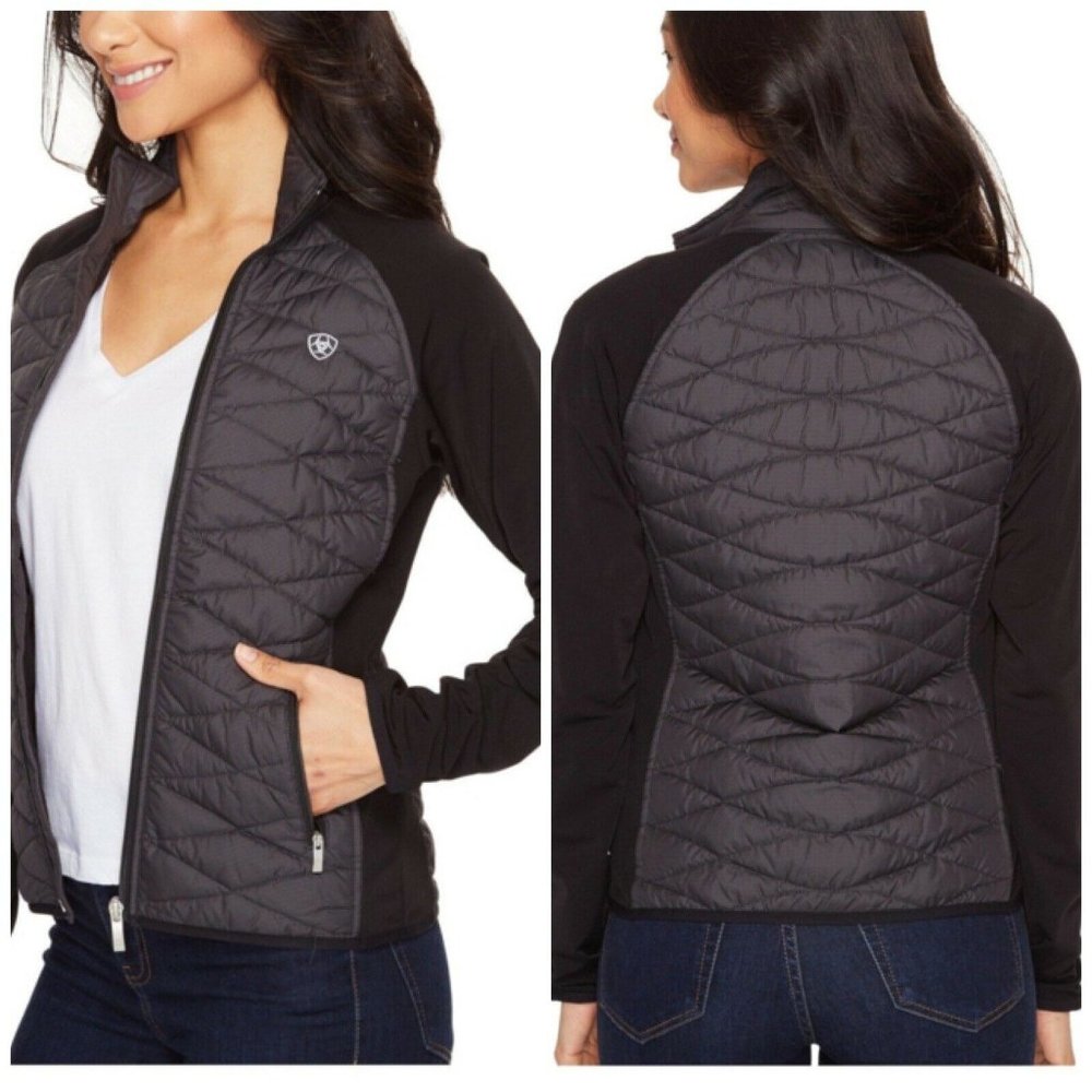 Ariat Cloud 9 Horse Riding Jacket Lightweight Coat Gray Black Women’s Large L